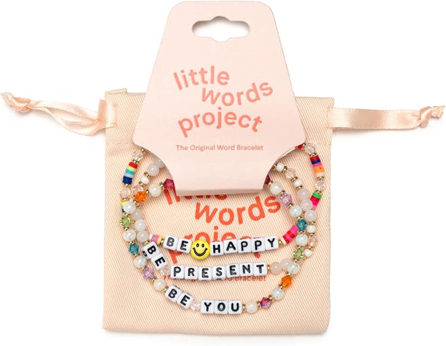 Little Words Project Mother's Day Gifts, The Original Word Bracelet, Made with Colorful Beads and Plated Brass Hardware, Handcrafted Design & Positive Message