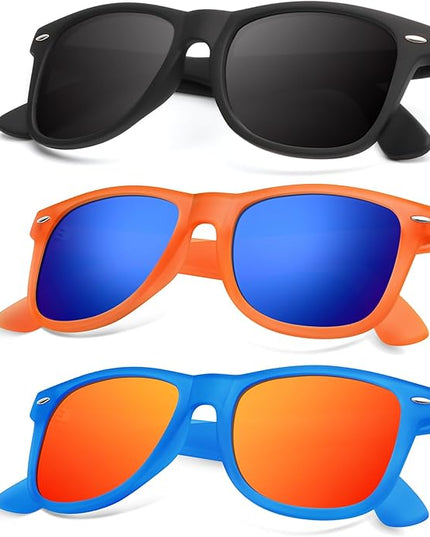 KALIYADI Polarized Sunglasses for Men and Women Matte Finish Sun glasses Color Mirror Lens UV Blocking (3 Pack)