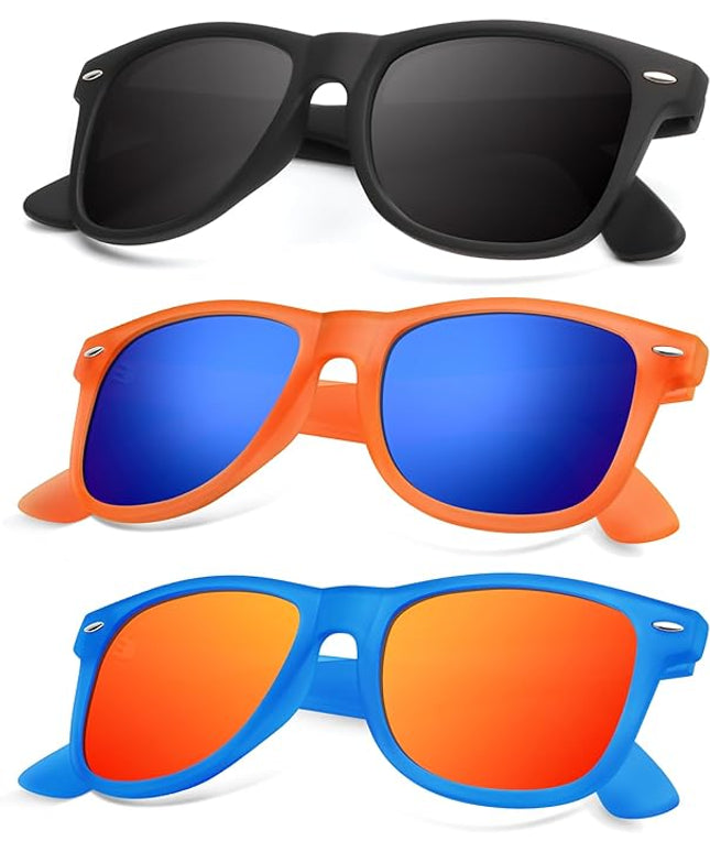 KALIYADI Polarized Sunglasses for Men and Women Matte Finish Sun glasses Color Mirror Lens UV Blocking (3 Pack)