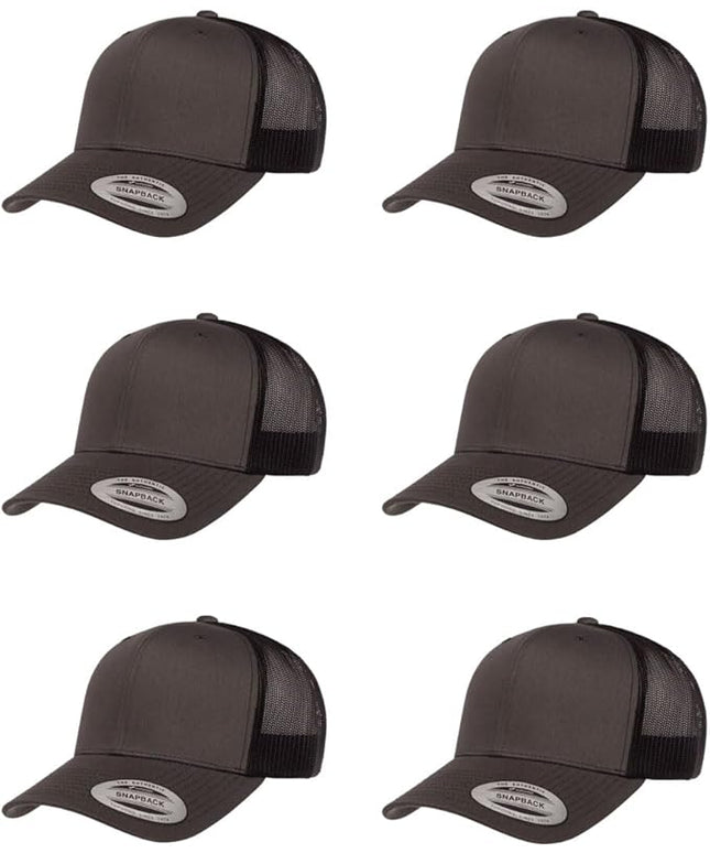 Yupoong Classic Premium Mesh 6 Panel Retro Trucker Cap | Mid Profile Snapback | OSFA | Bulk Pack Available