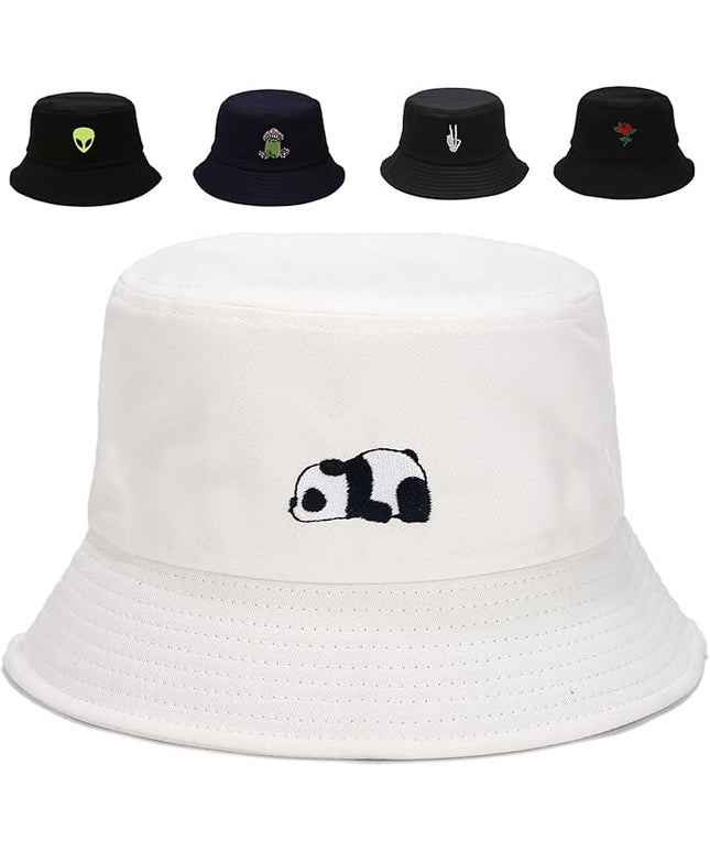 Cotton Bucket Hat for Women Men Summer Travel Sun Beach Bucket Cap, Unisex Outdoor Fisherman Hat