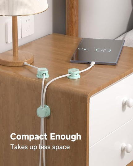 Magnetic Cable Clips, Adjustable Cord Holder Management, Adhesive Wire Keeper Organizer for Home Office Desk Phone PC Car Wall Desktop Nightstand Appliance (9-PCS Cyan)