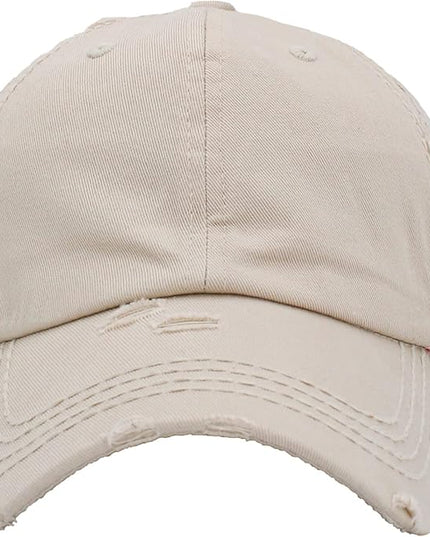 KBETHOS Vintage Washed Distressed Cotton Dad Hat Baseball Cap Adjustable Polo Trucker Unisex Style Headwear