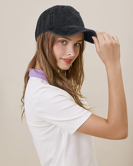HH HOFNEN Men Women Washed Distressed Twill Cotton Baseball Cap Vintage Adjustable Dad Hat
