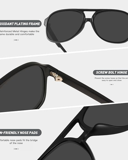 YDAOWKN Retro Aviator Sunglasses for Women Mens Large Frame Classic Vintage 70s Sun Glasses Aviators