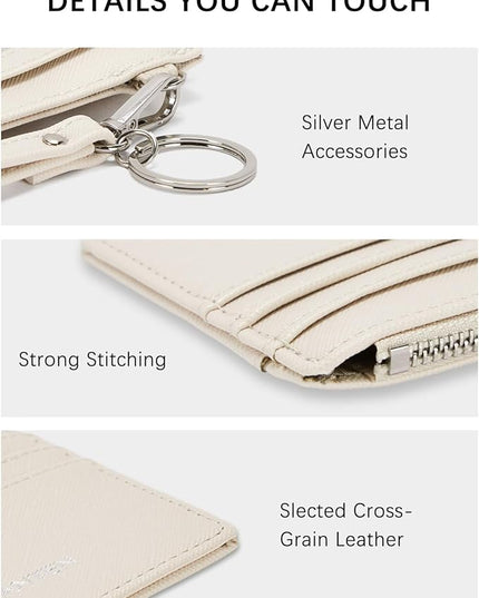 BOSTANTEN Small Wallet For Women RFID Leather Credit Card Holder Slim Wristlet Keychain Wallet With Zipper Pocket