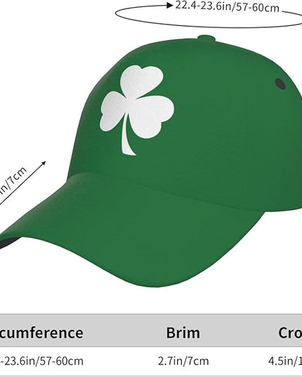 St. Patrick's Day Baseball Cap, Irish Green Clover Trucker Hat for Men Women, Fashion Adjustable Sun Visor Dad Hat