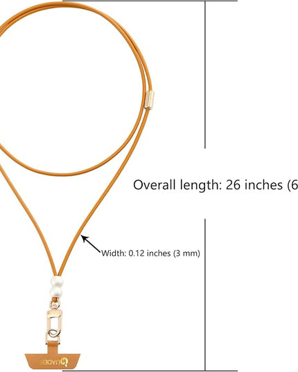 Cell Phone Lanyard Detachable Phone Chain Strap Leather 2-in-1 anti theft phone strap Multifuctional Compatible with Most Smartphones