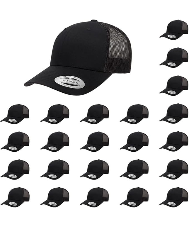 Yupoong Classic Premium Mesh 6 Panel Retro Trucker Cap | Mid Profile Snapback | OSFA | Bulk Pack Available