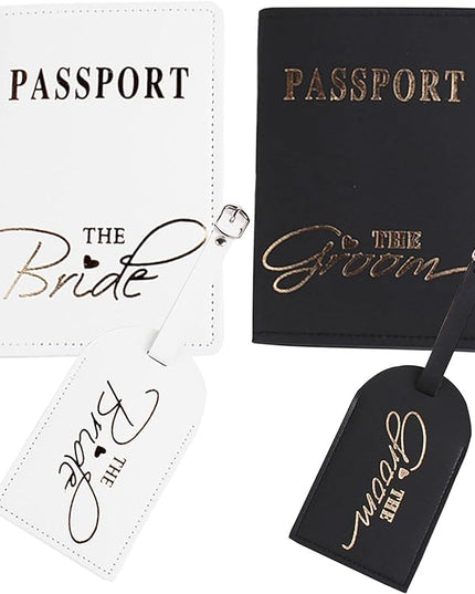 Mr and mrs Honeymoon Passport Wallets Travel Holder Set,Slim Passport Case Covers,couple passport holder for honeymoon