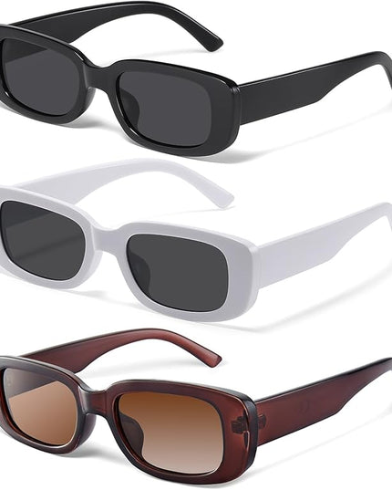 JASPIN Rectangle Sunglasses for Women Men Trendy Y2k Retro 90s Sun Glasses UV Protection Cool Square Frame