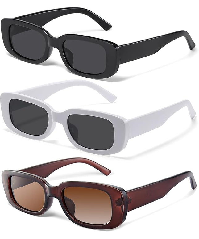 JASPIN Rectangle Sunglasses for Women Men Trendy Y2k Retro 90s Sun Glasses UV Protection Cool Square Frame