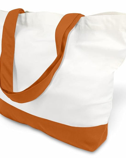 TOPDesign 1-Pack Super Strong Large 12oz Cotton Canvas Tote Bag, Reusable Grocery Shopping Cloth Bag, Fashionable Two-Tone Tote for Crafts, DIY Your Creative Designs