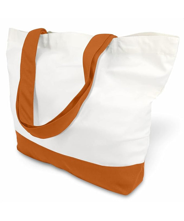 TOPDesign 3-Pack Super Strong Large 12oz Cotton Canvas Tote Bags, Reusable Grocery Shopping Cloth Bags, Fashionable Two-Tone Totes for Crafts, DIY Your Creative Designs