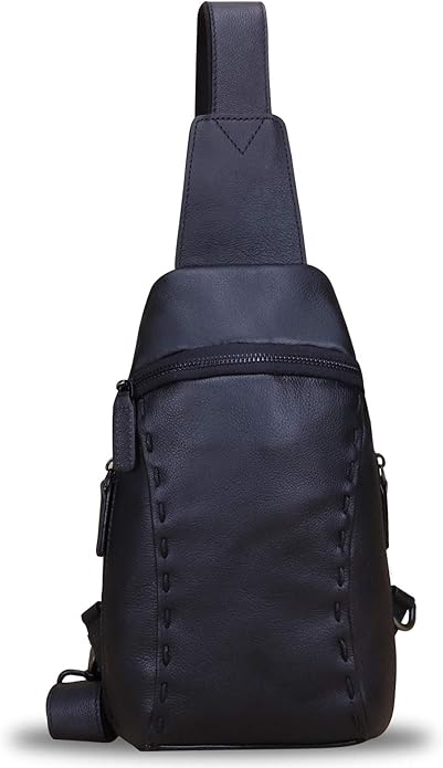 LRTO Genuine Leather Silng Bag for Women and Men Vintage Real Leather Sling Backpack Shoulder Crossbody Bag Chest Purse