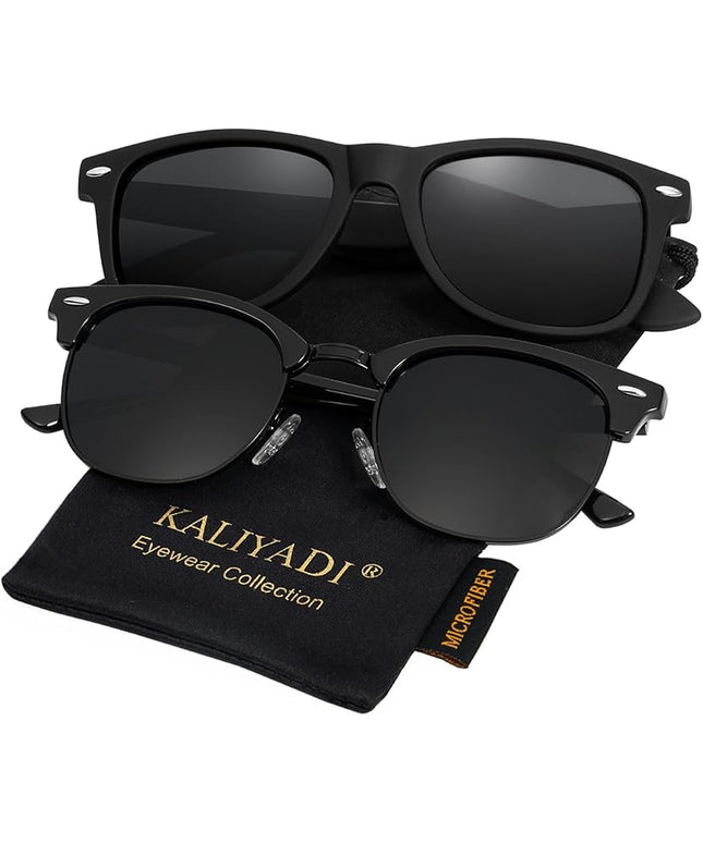 KALIYADI Polarized Sunglasses for Men and Women Semi-Rimless Frame Driving Sun glasses UV Blocking