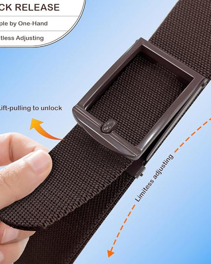 DOOPAI Stretch Canvas Belt for Men, Adjustable Elastic Holeless Web Belt for Casual, Golf, and Work, with Bottle Opener