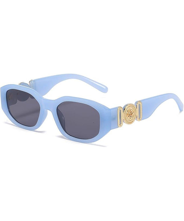 BUTABY Rectangle Sunglasses for Women Retro Driving Glasses 90’s Vintage Fashion Irregular Frame UV400 Protection