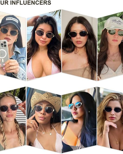 SOJOS Retro Oval Sunglasses for Women Trendy Classic Shades UV400 Protection SJ1256