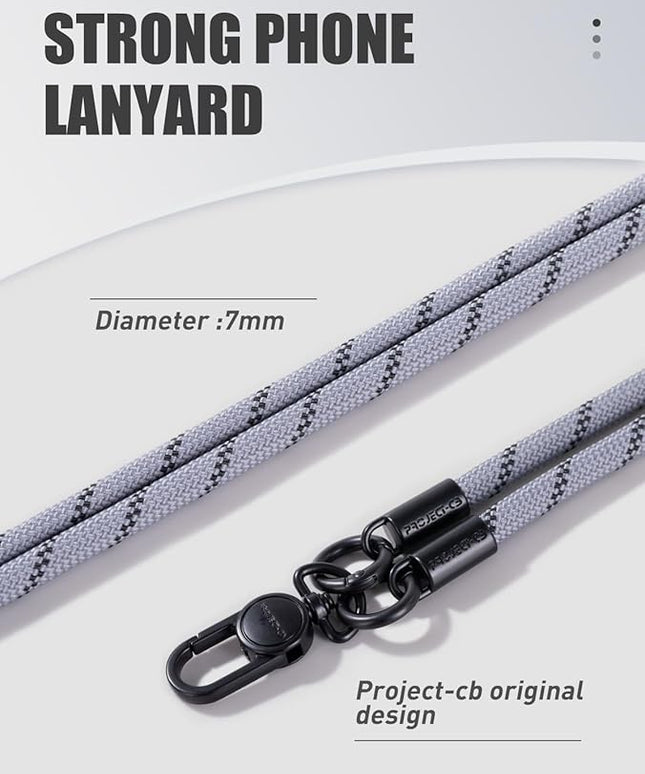 project-cb Phone Wrist Strap 1,Tether Tab 2,Phone Wristlet,Lanyard Wrist Strap,Key Holder,KeyChain,KeyRing×2(Gray)