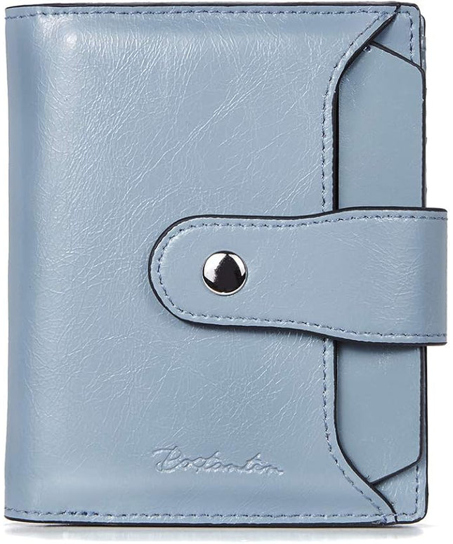 BOSTANTEN Women Leather Wallet RFID Blocking Small Bifold Zipper Pocket Wallet Card Case Purse with ID Window