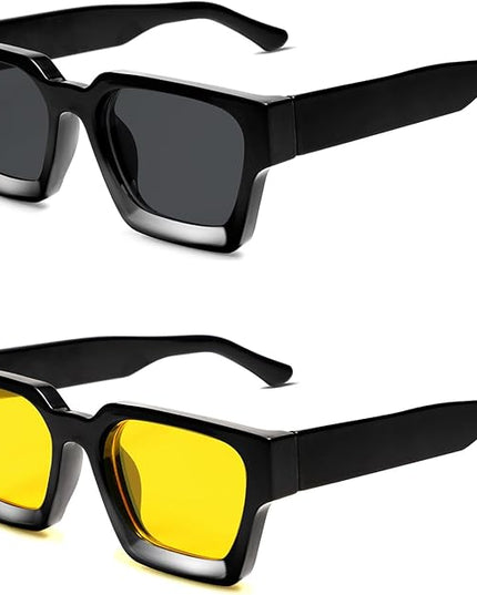 VANLINKER Thick Square Sunglasses for Men Women Retro Chunky Rectangle Shades UV400 Protection VL9731