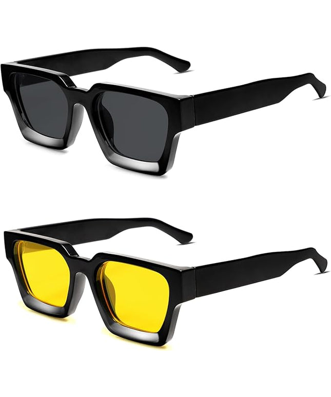 VANLINKER Thick Square Sunglasses for Men Women Retro Chunky Rectangle Shades UV400 Protection VL9731