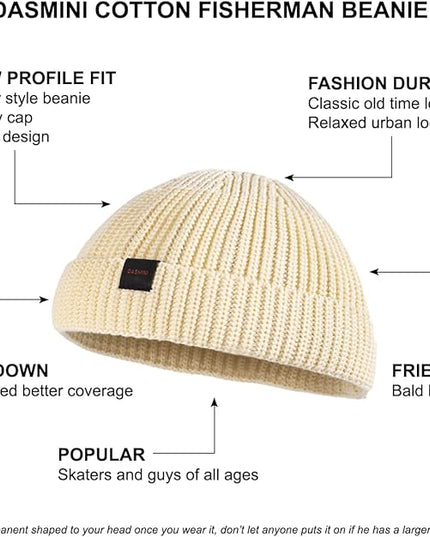 Fisherman Beanie Hats for Men Women,Knit Trawler Skull Cap,Watch Cap,Spring Fall Winter Warm Short Hats