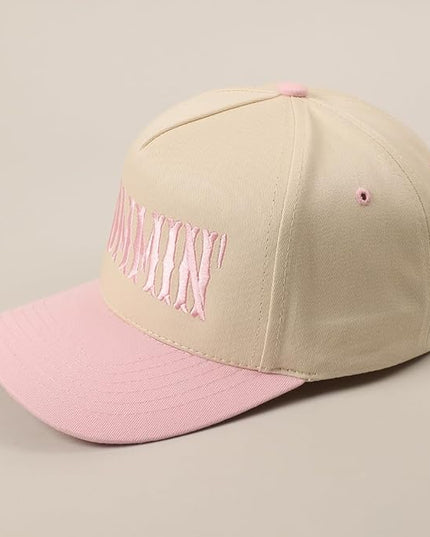 MIRMARU Two-Tone Vintage Canvas Trucker Hats for Men & Women, Adjustable Size Baseball Caps with Trendy Embroidered Design