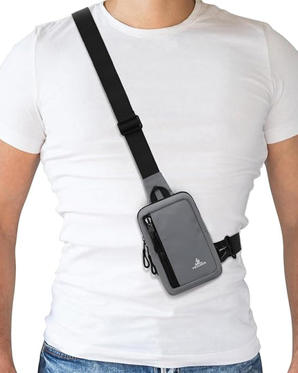 Peicees Small Crossbody Bag for Men Women Mini Sling Bag Travel Running Phone Daypack Cross Body Shoulder Bags with Keyholder