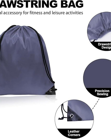 GoodtoU Drawstring Bags, Nylon Backpacks - Drawstring Gym Bags for Sport, Traveling, Team (Grey, 128Pcs)