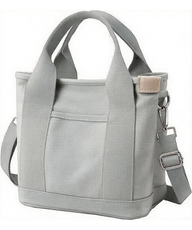 Small Tote Bag with Zipper, 2024 Canvas Multi-Pocket Crossbody Bag Shoulder Bag Satchel Hobo Bag Messenger Bag