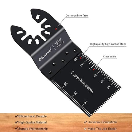 Bionso 60PCS Oscillating Tool Blade Cuts Wood Plastics, Sharp Durable Multitool Blades, Quick Release Multi Tool Blades Kits, Oscillating Saw Blades Fit Dewalt Milwaukee Ryobi Makita Worx Wen Rockwell