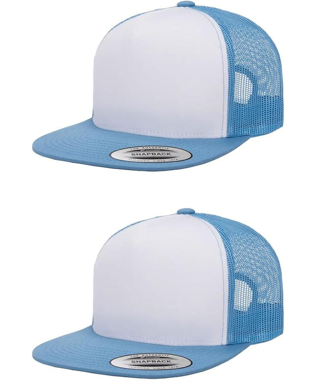 Yupoong 5-Panel YP Classic Trucker Cap | High Profile Flat Visor Snapback | OSFM | Bulk Packs Available