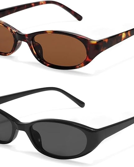 Retro Oval Sunglasses for Women 2026 90s Small Chic Cat Eye Sun Glasses Sunnies Lightweight Shades