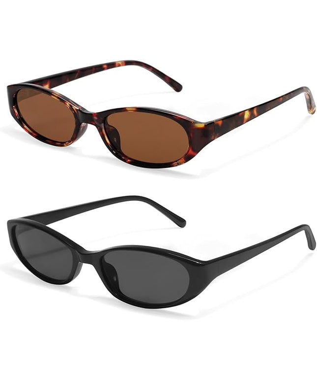 Retro Oval Sunglasses for Women 2026 90s Small Chic Cat Eye Sun Glasses Sunnies Lightweight Shades
