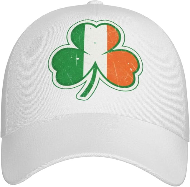 St. Patrick's Day Lucky Shamrock Hat Adjustable Irish Green Clover Baseball Cap Trucker Hat for Men Women
