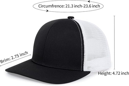 kozinu Unisex Trucker Hats Blank Mesh Snapback Hats Sport Plain Baseball Caps Adjustable Fitted Hat