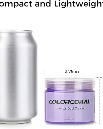 ColorCoral Cleaning Gel for Car Universal Gel Cleaner Auto Detailing Car Vent Keyboard Cleaning Putty Car Interior Cleaner Dashboard Dust Remover Putty Auto Duster Cleaning Kit 160G - Purple