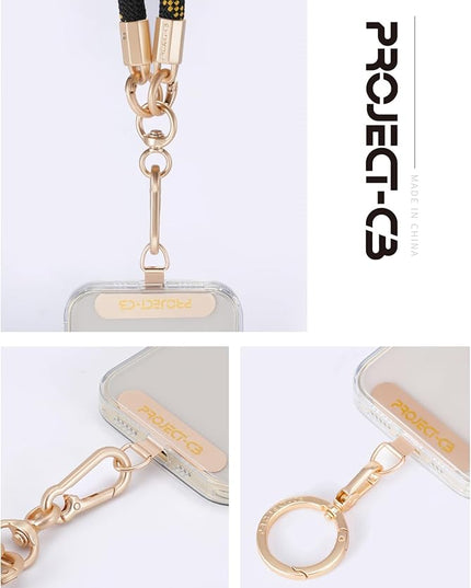 project-cb Phone Metal Tether Tab, Lanyard Patch, Phone Stand Key Ring, Ring Holder, Strap Tab