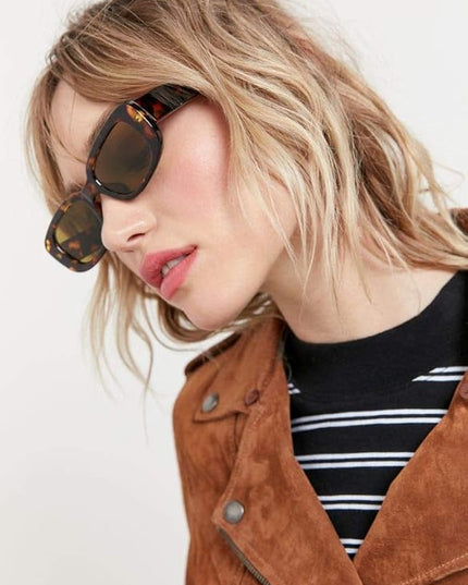 Dollger Rectangle Sunglasses for Women Men Trendy Retro Fashion Sunglasses UV 400 Protection Square Fram