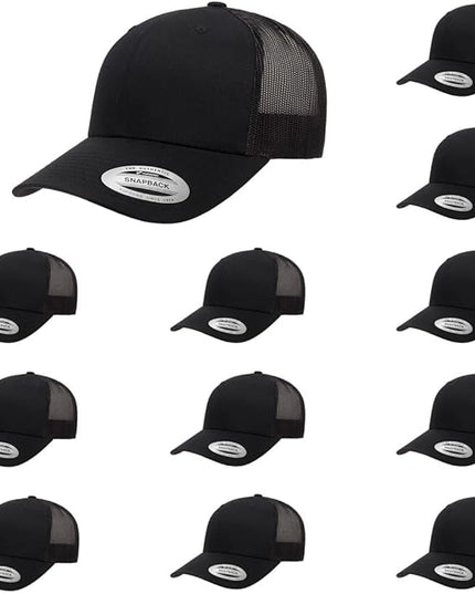 Yupoong Classic Premium Mesh 6 Panel Retro Trucker Cap | Mid Profile Snapback | OSFA | Bulk Pack Available