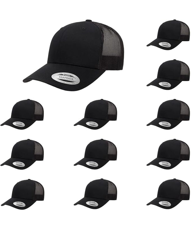 Yupoong Classic Premium Mesh 6 Panel Retro Trucker Cap | Mid Profile Snapback | OSFA | Bulk Pack Available
