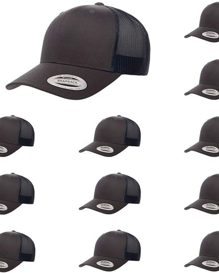 Yupoong Classic Premium Mesh 6 Panel Retro Trucker Cap | Mid Profile Snapback | OSFA | Bulk Pack Available