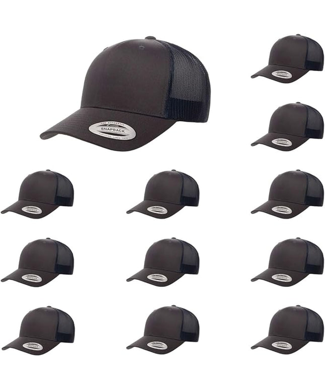 Yupoong Classic Premium Mesh 6 Panel Retro Trucker Cap | Mid Profile Snapback | OSFA | Bulk Pack Available