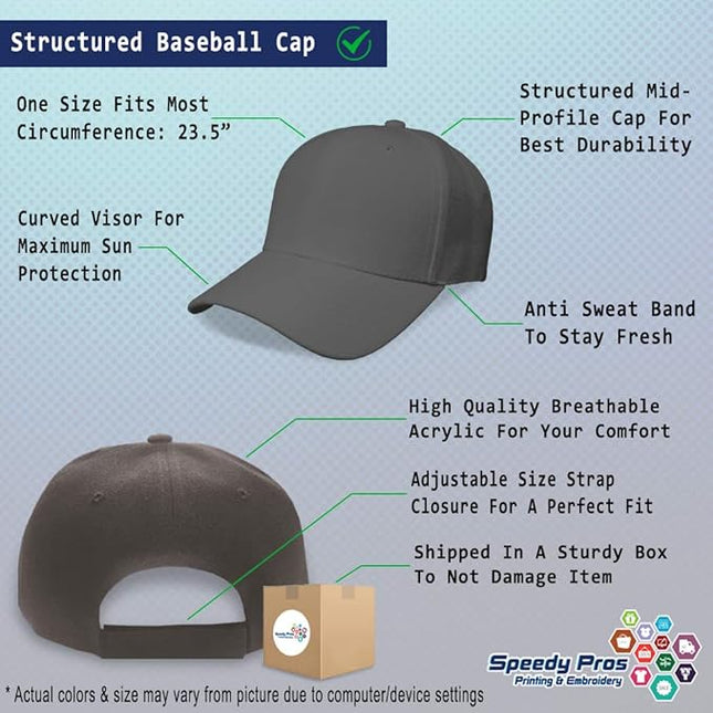 Baseball Cap Custom Personalized Text Dad Hats for Men & Women Strap Closure