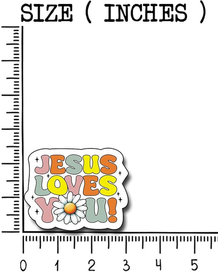 (3Pcs) Jesus Loves You Sticker, Christian Sticker Gifts Decorate Books, Laptops, Water Bottles Kindles Stickers, Phones Tumbler Waterproof Vinyl 3" Inch