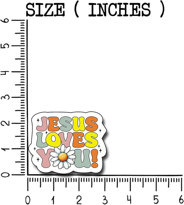 (3Pcs) Jesus Loves You Sticker, Christian Sticker Gifts Decorate Books, Laptops, Water Bottles Kindles Stickers, Phones Tumbler Waterproof Vinyl 3" Inch