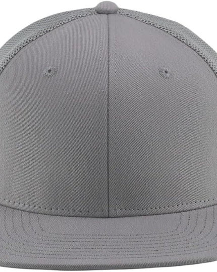 Flat Bill Snapback Mesh Hats | Fits OSFM & XXL Big Head | Blank Solid Color Adjustable Trucker Hat for Men
