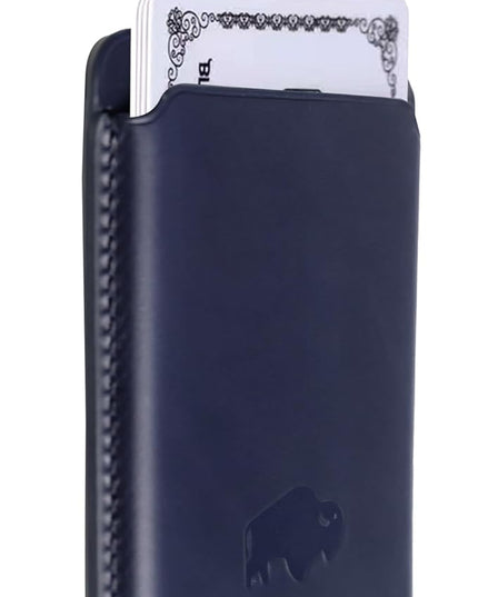 BLACKBROOK Leather Wallet for MagSafe, Duke Slim Full Grain Leather Card Holder, Holds up to 3 Cards, RFID Protection & Easy Access